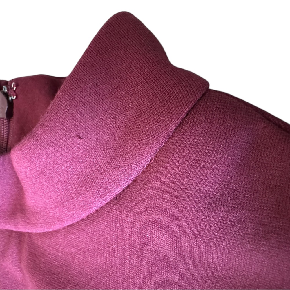 CLASSIQUES ENTIER Italian Ponte Knit Sheath Dress Sleeveless Burgundy Size 12 - Picture 8 of 12